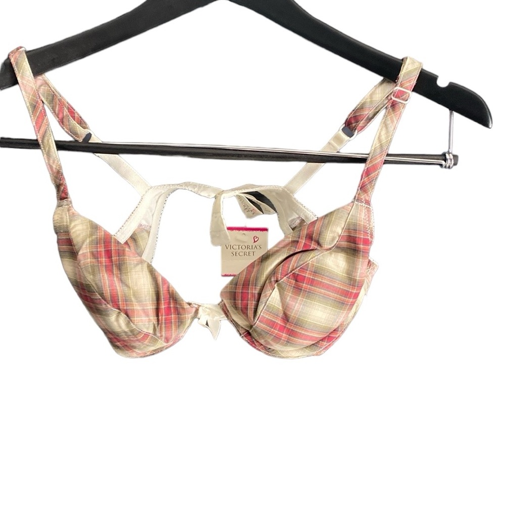 NWT Victoria’s Secret Plaid Padded Bra Size 34A